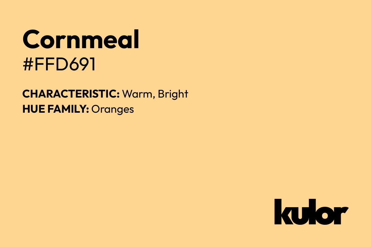 Cornmeal is a color with a HTML hex code of #ffd691.