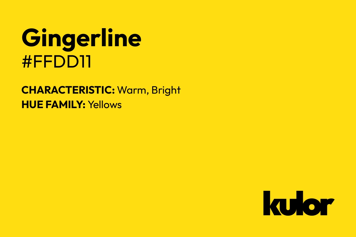 Gingerline is a color with a HTML hex code of #ffdd11.