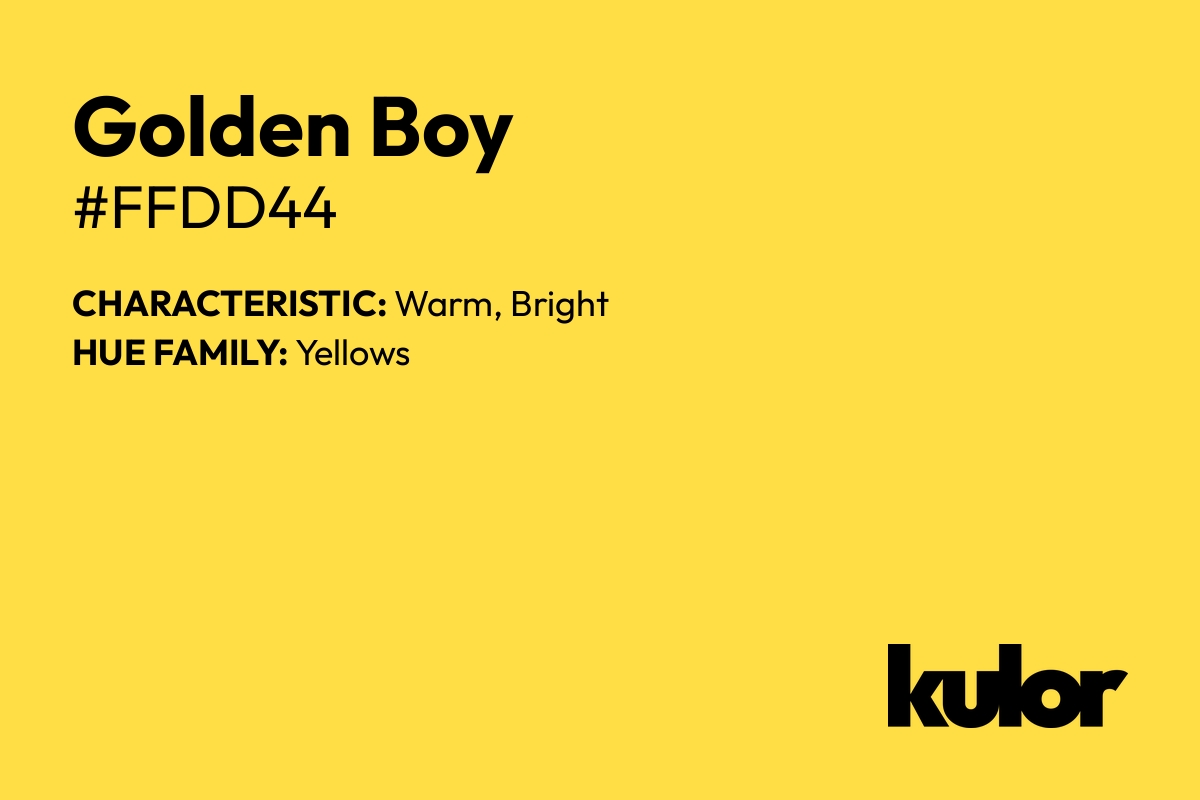 Golden Boy is a color with a HTML hex code of #ffdd44.