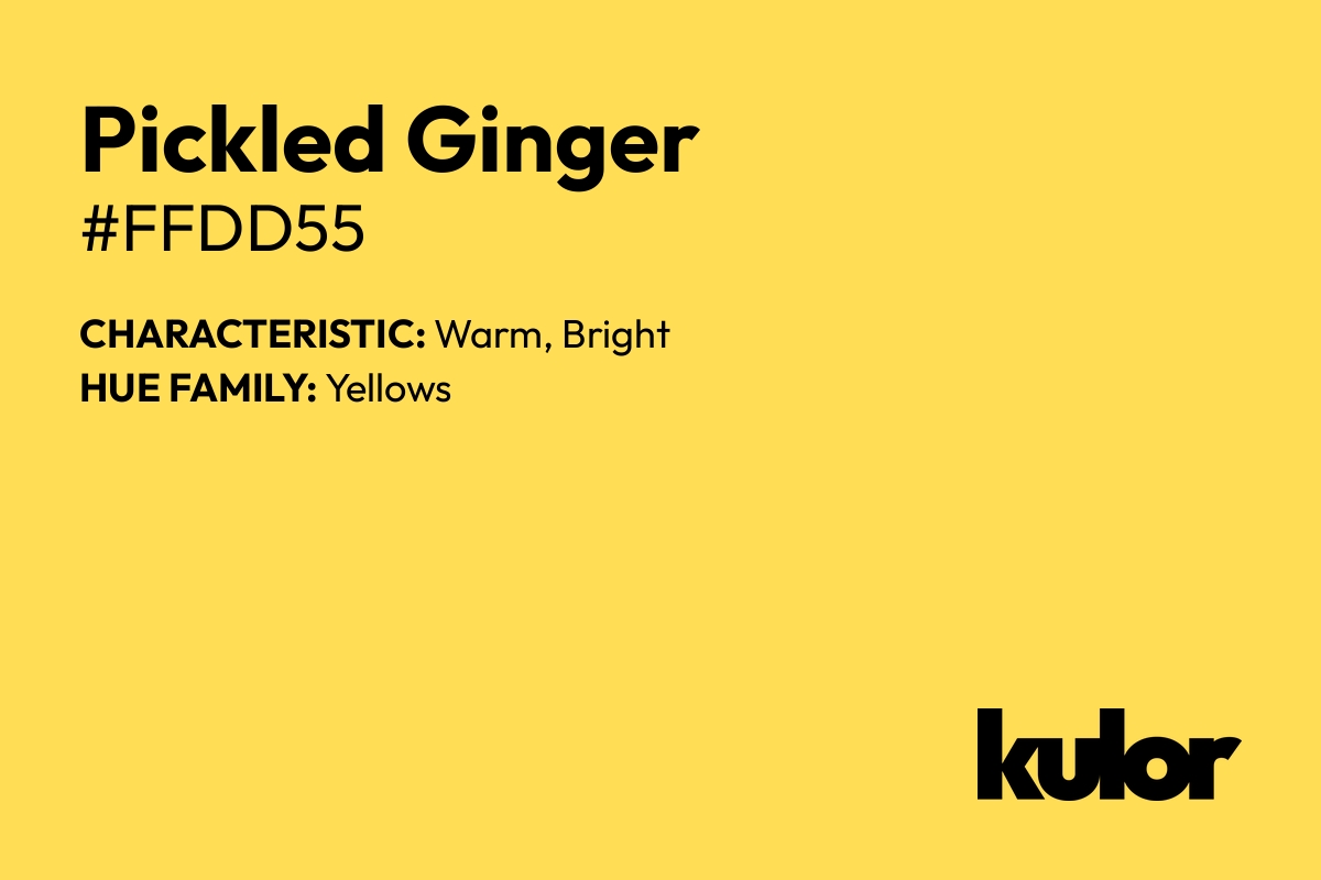 Pickled Ginger is a color with a HTML hex code of #ffdd55.