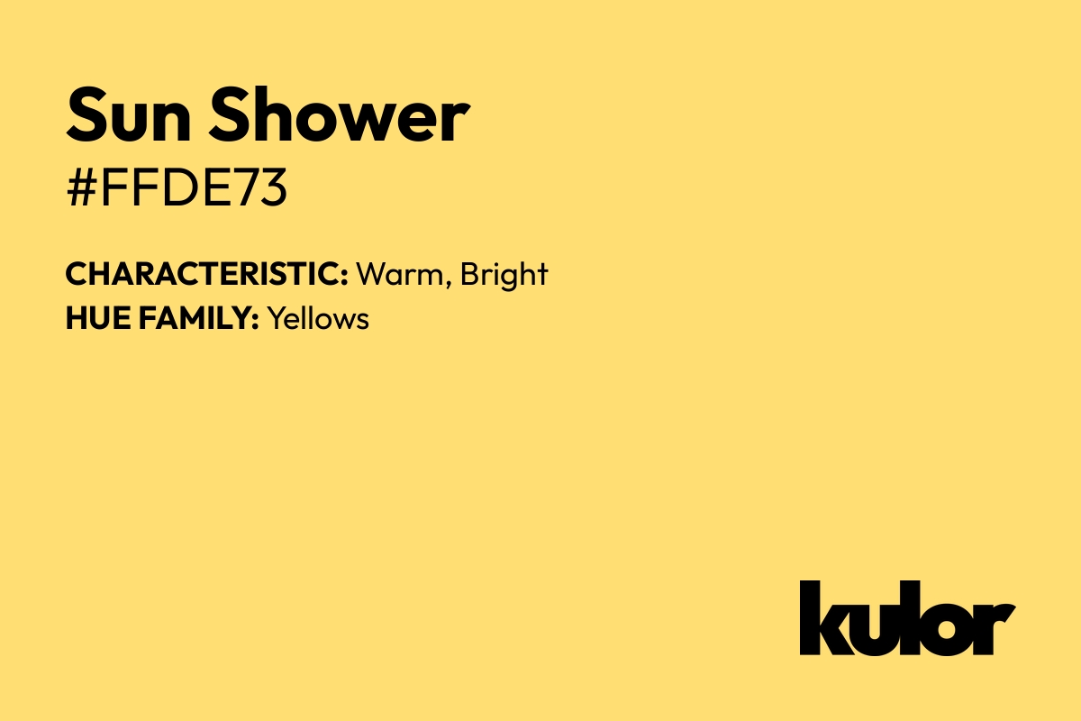 Sun Shower is a color with a HTML hex code of #ffde73.