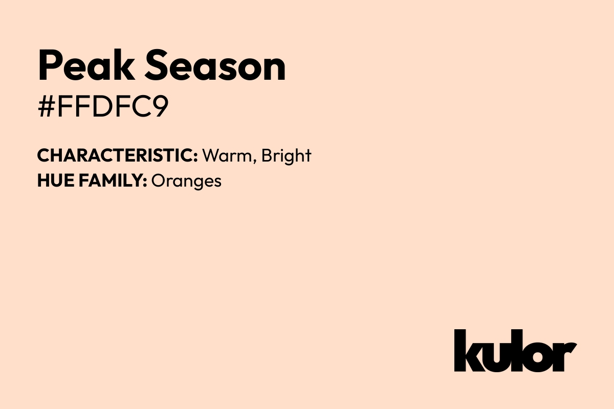 Peak Season is a color with a HTML hex code of #ffdfc9.