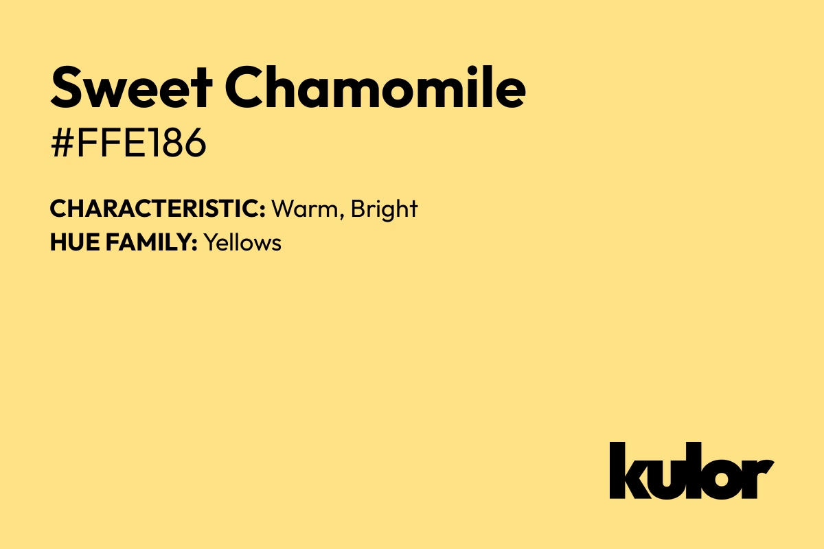 Sweet Chamomile is a color with a HTML hex code of #ffe186.