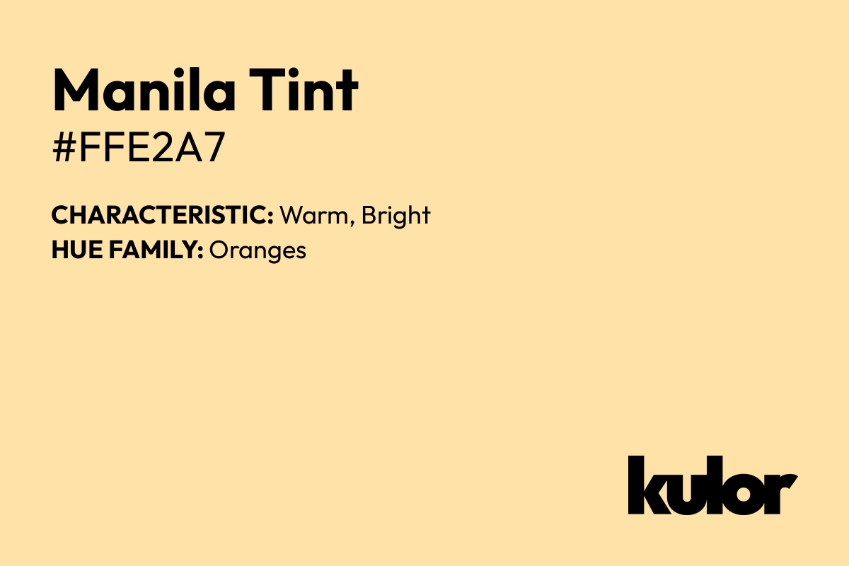 Manila Tint is a color with a HTML hex code of #ffe2a7.