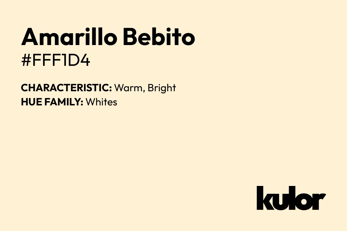 Amarillo Bebito is a color with a HTML hex code of #fff1d4.