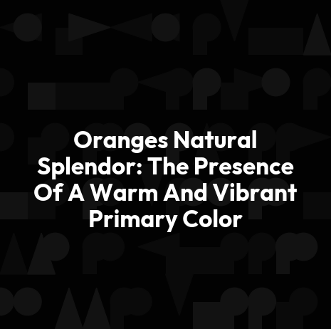 Oranges Natural Splendor: The Presence Of A Warm And Vibrant Primary Color